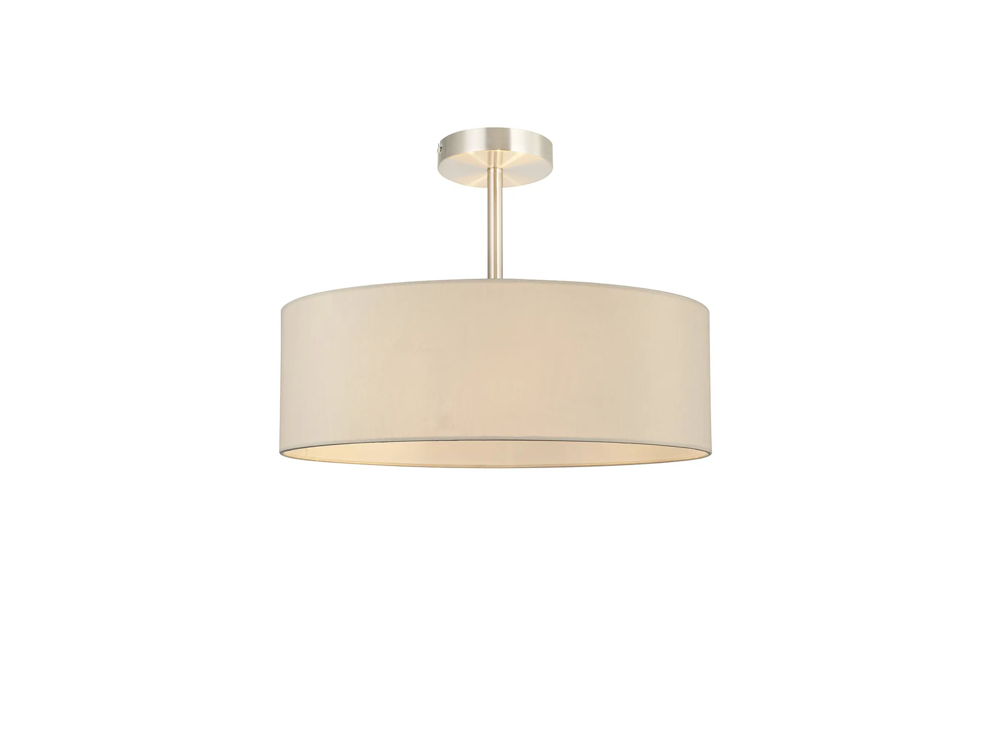 Baymont 45cm Semi Flush 5 Light Satin Nickel, Ivory Pearl/White